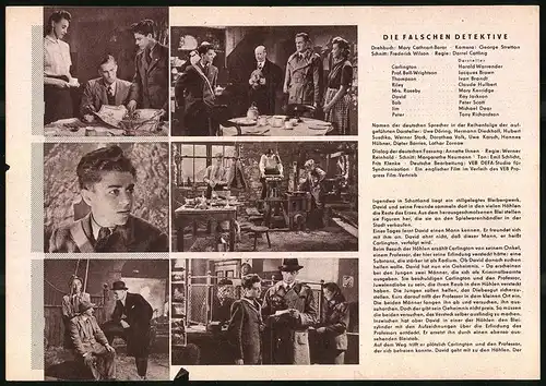 Filmprogramm PFI Nr. 39 /57, Die falschen Detektive, Harold Warrender, Jacques Brown, Regie: Darrel Catling