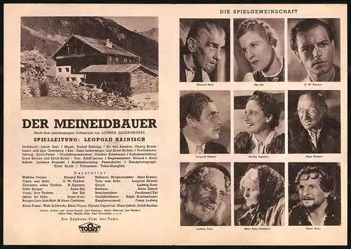 Filmprogramm IFK Nr. 3254, Der Meineidbauer, Eduard Köck, O. W. Fischer, Regie: Leopold Hainisch