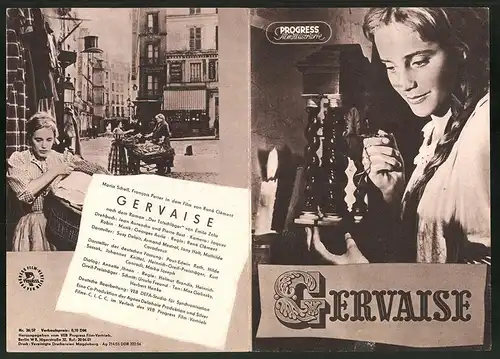 Filmprogramm PFI Nr. 36 /57, Gervaise, Suzy Delair, Armand Mestral, Regie: René Clément