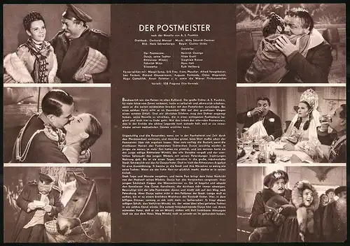 Filmprogramm PFI Nr. 68 /57, Der Postmeister, Heinrich George, Hilde Krahl, Regie: Gustav Ucicky