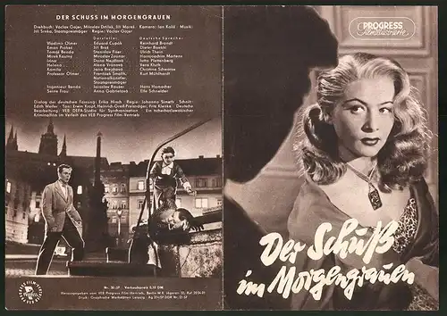 Filmprogramm PFI Nr. 30 /57, Der Schuss im Morgengrauen, Eduard Cupak, Jiri Broz, Regie: Vaclav Gajer