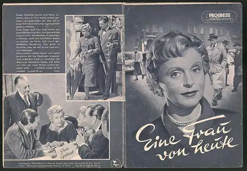 Filmprogramm PFI Nr. 100 /54, Eine Frau von heute, Luise Ullrich, Curd Jürgens, Regie: Paul Verhoeven