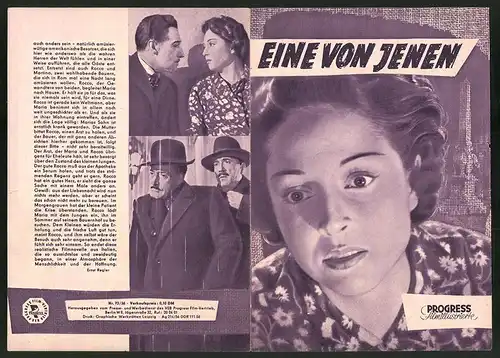Filmprogramm PFI Nr. 73 /56, Eine von Jenen, Toto, Aldo Fabrici, Peppino de Filippo, Regie: Aldo Fabrici