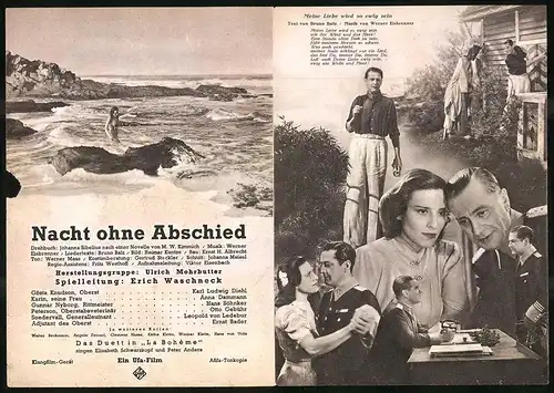 Filmprogramm IFK Nr. 3306, Nacht ohne Abschied, Karl Ludwig Diehl, Hans Söhnker, Regie: Erich Waschneck