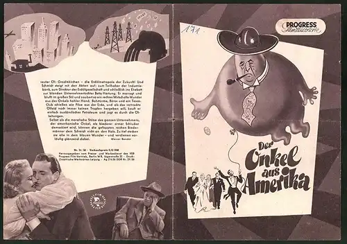 Filmprogramm PFI Nr. 24 /56, Der Onkel aus Amerika, Hans Moser, Joe Stöckel, Regie: Carl Boese