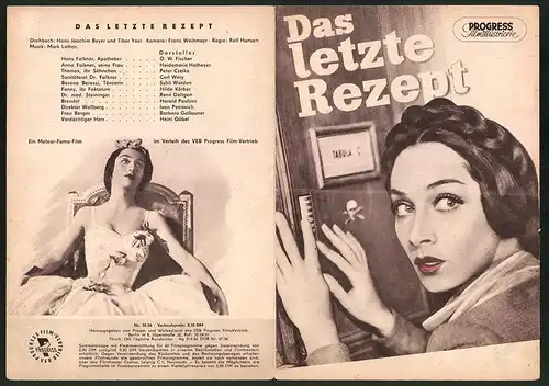 Filmprogramm PFI Nr. 5056, Das letzte Rezept, O. W. Fischer, Heidemarie Hatheyer, Regie: Rolf Hansen