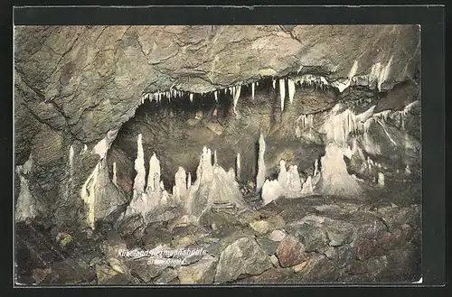 AK Rübeland (Harz), Hermannshöhle - Blaue Grotte