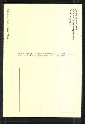 AK Jubiläums-Passionsspiele Oberammergau 1934, Petrus - Hubert Mayr