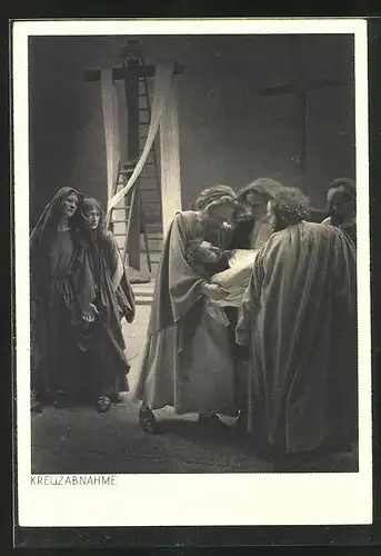 AK Jubiläums-Passionsspiele Oberammergau 1934, Kreuzabnahme