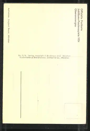 AK Jubiläums-Passionsspiele Oberammergau 1934, Kreuzabnahme