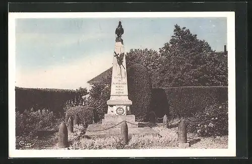 AK Montacher, Monument aux Morts