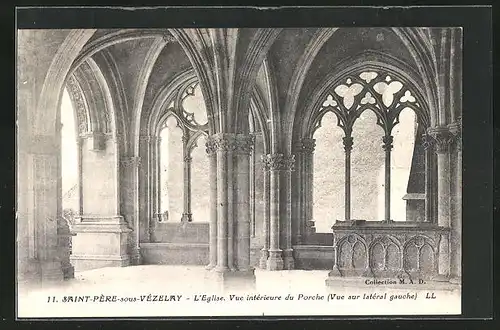 AK Saint-Père-sous-Vèzelay, L`Eglise, Vue intèrieur du Porche