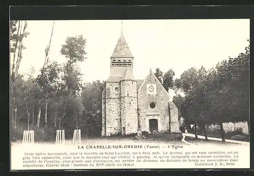 AK La Chapelle-sur-Oreuse, L`Èglise