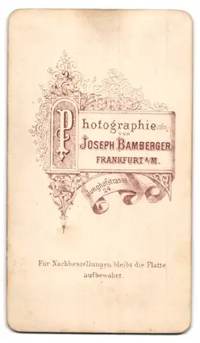 Fotografie J. Bamberger, Frankfurt /Main, junger Herr mit wilder Frisur