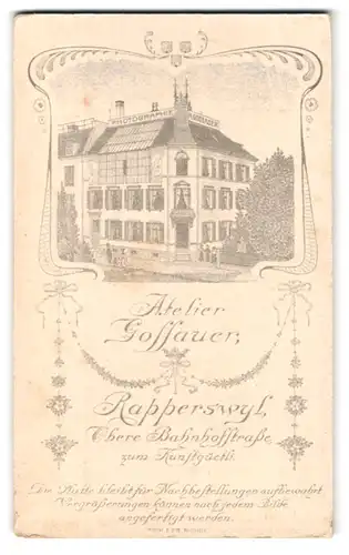 Fotografie Atelier Gossauer, Rapperswyl, Obere Bahnhofstr., Ansicht Rapperswyl, Aussenansicht des Gebäude Ateliers