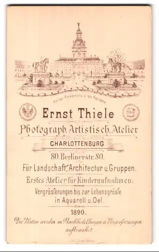 Fotografie Ernst Thiele, Charlottenburg, Berlinerstr. 80, Ansicht Berlin-Charlottenburg, Blick auf das Schloss