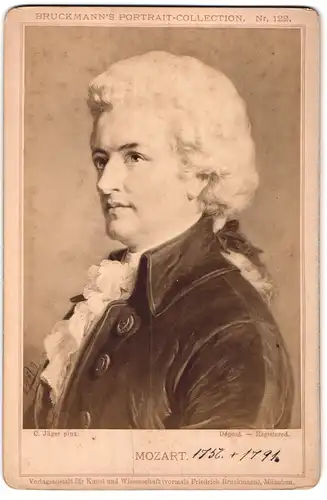 Fotografie Verlagsanstalt für Kunst und Wissenschaft, München, Portrait der junge Mozart mit Perücke