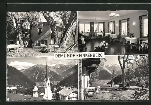 AK Finkenberg /Zillertal, Fremdenheim Demlhof, Innenansicht, Garten