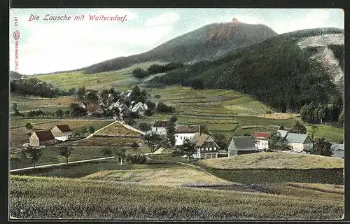 AK Waltersdorf, Ortsansicht mit der Lausche