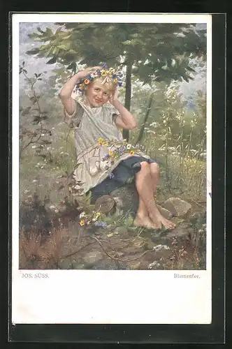 Künstler-AK Josef Süss: Blumenfee