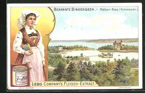 Sammelbild Liebig, Liebig Company`s Fleisch-Extract, Schweden, Bekannte Binnenseen, Mälar-See