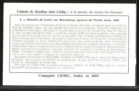 Sammelbild Liebig, Histoire du Danemark, 4. Bataille de Lutter am Barenberge