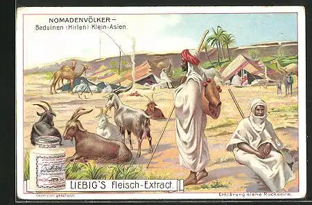 Sammelbild Liebig, Nomadenvölker, Beduinen (Hirten) Klein Asien