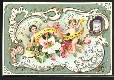 Sammelbild Liebig, Azaleen, Putten