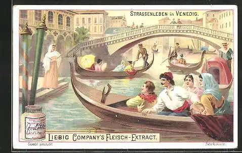 Sammelbild Liebig, Strassenleben in Venedig