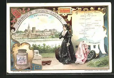 Sammelbild Liebig, Avignon, die Rhone