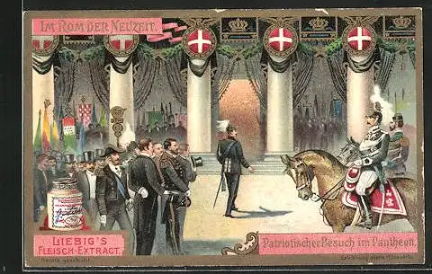Sammelbild Liebig, Im Rom der Neuzeit, Patriotischer Besuch im Pantheon