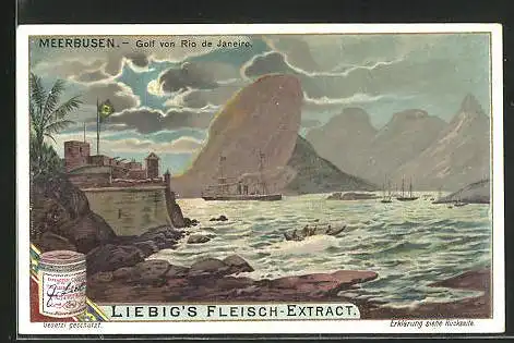 Sammelbild Liebig, Meerbusen, Golf von Rio de Janeiro