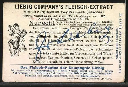 Sammelbild Liebig, Aus 1001 Nacht, Der arme Fischer und der Beherrscher der Gläubigen