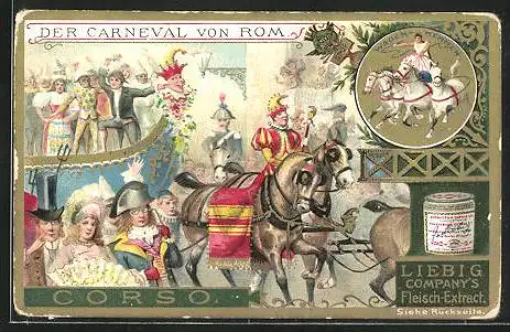 Sammelbild Liebig, Corso, Der Carneval von Rom