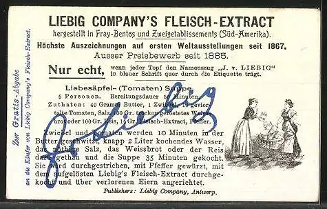 Sammelbild Liebig, Liebig Company`s Fleisch-Extract u.- Pepton, Fern von Madrid, Schiller