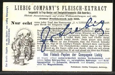 Sammelbild Liebig, Liebig Company`s Fleisch-Extract, Yeddo Japan mit Schert, Zulukaffer Afrika mit Speer und Schild