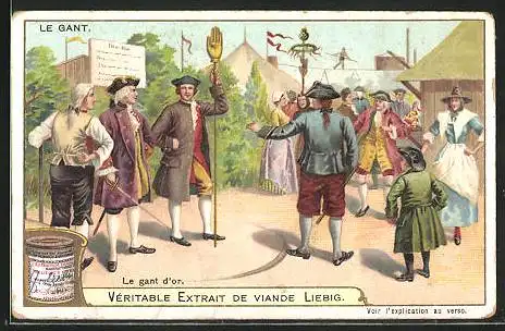 Sammelbild Liebig, Véritable Extrait de Viande Liebig, Le Gant, Le gant d`or