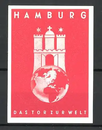 Reklamemarke Hamburg, Schloss und Erdkugel
