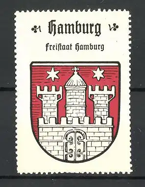 Reklamemarke Hamburg, Freistaat Hamburg, Stadtwappen