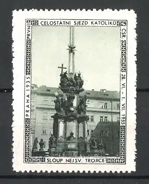 Reklamemarke Praha, Celostatni Sjezd Katoliku 1935, Sloup Nejsv. Trojice