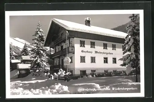 AK Inneralpbach, Gasthaus Wiedersbergerhorn im Schnee