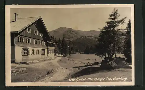 AK Obernberg, Gasthof Obernberger See im Sonnenschein