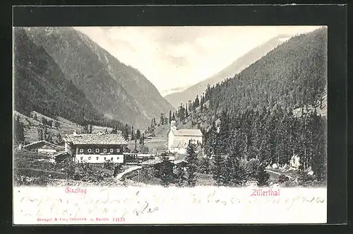 AK Ginzling /Zillerthal, Ortschaft im Tal