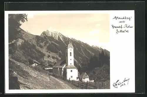 AK Brandberg, Talansicht mit Kirchturm