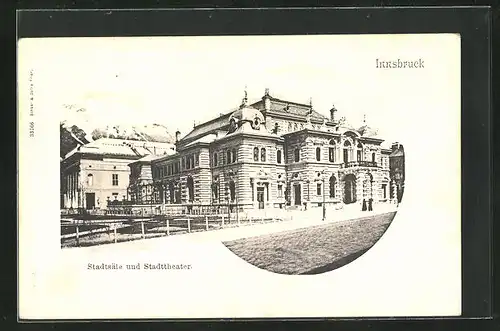 AK Innsbruck, Teilansicht der Stadtsäle und des Stadttheaters