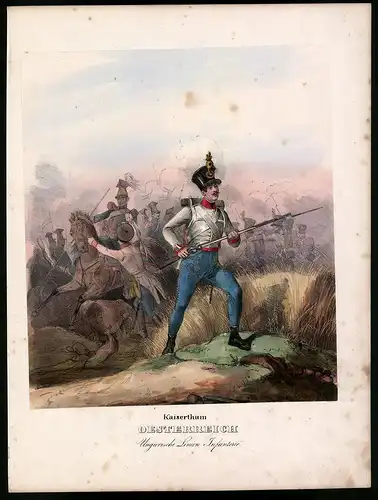 Lithographie Kaisertum Österreich, altkoloriert, montiert, aus Eckert & Monten um 1840 Vorzugsausgabe, 35 x 26cm