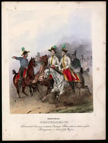 Lithographie Kaisertum Österreich, altkoloriert, montiert, aus Eckert & Monten um 1840 Vorzugsausgabe, 35 x 26cm