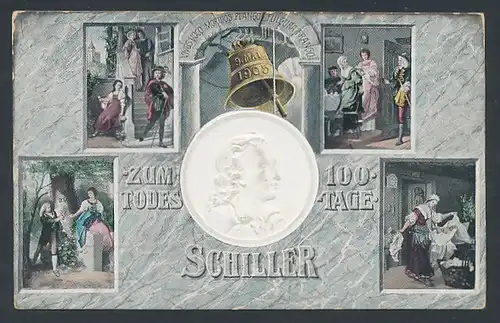 Präge-AK Zum 100. Todestage Friedrich von Schiller