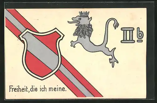 Künstler-AK Studentenwappen, Freiheit, die ich meine.