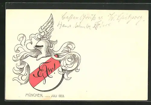 Künstler-AK München, Studentenwappen